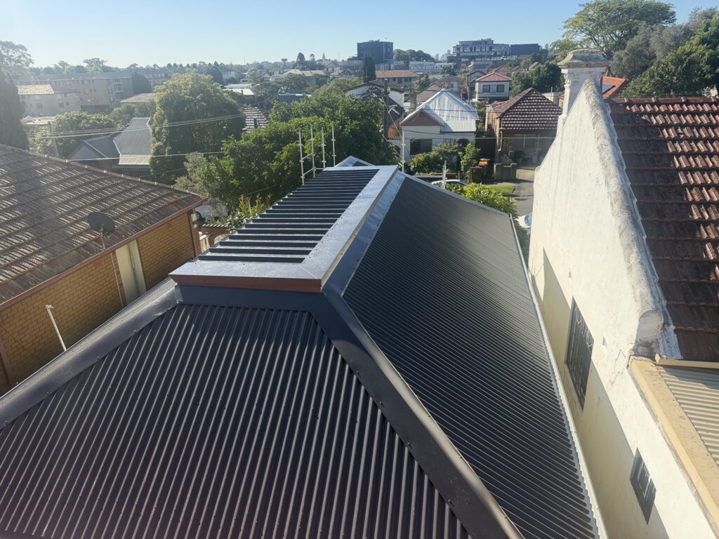 Completed metal roof replacement by All Roofing Services